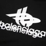 Hoodie Balenciaga Black Logo Print - Image 4