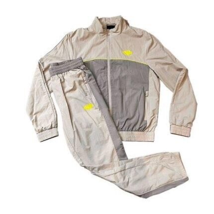 Set Syna Gray and Yellow Track Jacket and Pants