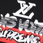 T-shirt Louis Vuitton x Supreme Graffiti Black - Image 4