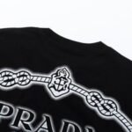 T-shirt Prada Milano Rope Logo Black - Image 6