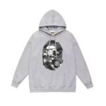 Hoodie Bape Camo Ape Head Grey