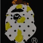 T-shirt BAPE Baby Milo Banana Ape Head Black - Image 4