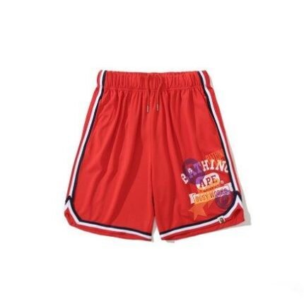 Shorts BAPE Busy Works Striped Trim Red