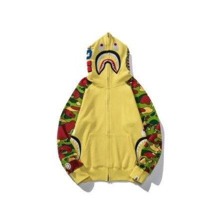 Hoodie Yellow Shark Camo Bape Full-Zip