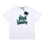 T-shirt Louis Vuitton Blue Graffiti White Logo