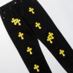 Jeans Chrome Hearts Yellow Crosses - Image 4