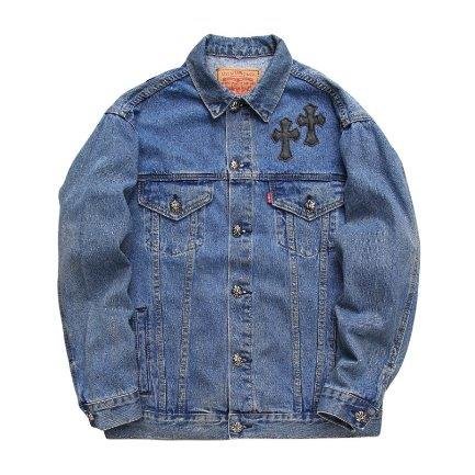 IMG17778 Denim Jacket Chrome Hearts Cross Patch - Image 1