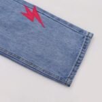 Jeans Denim Lightning Bolt Print - Image 7