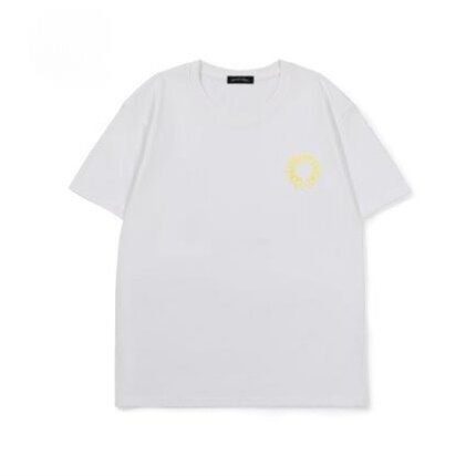 T-shirt Chrome Hearts Yellow Horseshoe White Logo