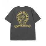 T-shirt Chrome Hearts Yellow Horseshoe Grey Logo - Image 2
