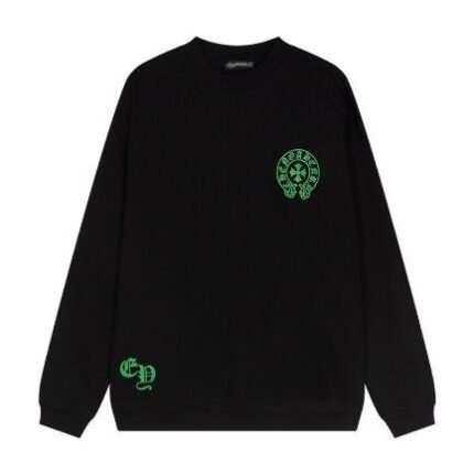 Sweatshirt Chrome Hearts Neon Green Crosses Black