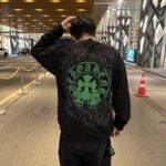 Sweatshirt Chrome Hearts Neon Green Crosses Black - Image 11