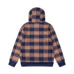 Hoodie Gucci Monogram Brown Blue - Image 2
