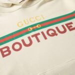 Hoodie Gucci Boutique Logo White - Image 4
