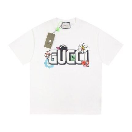 Gucci Graphic T-shirt with Cartoon White Logo