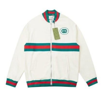 Gucci Jacket Full Zip GG Monogram Track White