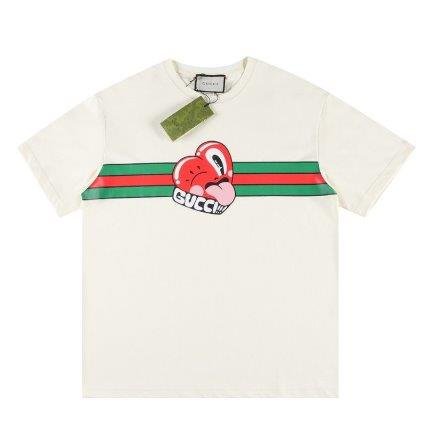 IMG18180 T-shirt Gucci Heart Logo White - Image 1