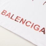 T-shirt Balenciaga BB Gothic Print White - Image 4