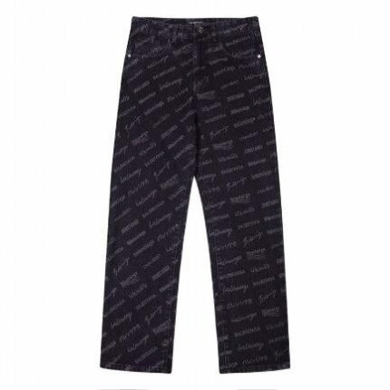 Jeans Balenciaga Signature Print Black