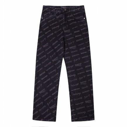 IMG18271 Jeans Balenciaga Signature Print Black - Image 1