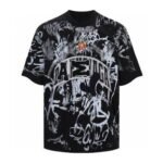 T-shirt Balenciaga Graffiti Black Oversized