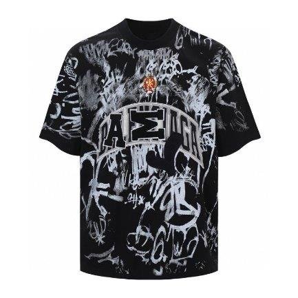 IMG18303 T-shirt Balenciaga Graffiti Black Oversized - Image 1