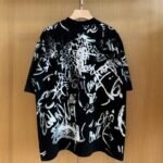 T-shirt Balenciaga Graffiti Black Oversized - Image 8