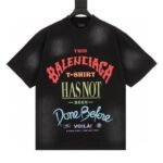 T-shirt Balenciaga Graphic Slogan Distressed Black
