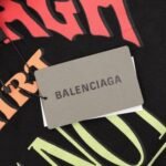 T-shirt Balenciaga Graphic Slogan Distressed Black - Image 6