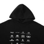 Balenciaga Multi-Logo Print Hoodie Black - Image 4
