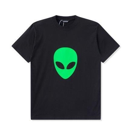 IMG18352 T-shirt Balenciaga Green Alien Face Black Oversized - Image 1