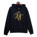 Hoodie Denim Tears Monogram Black Gold