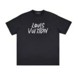 T-shirt Louis Vuitton White Sketch Logo Black