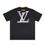 T-shirt Louis Vuitton White Sketch Logo Black - Image 2