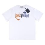 T-shirt Louis Vuitton Gradient Logo White Red Blue