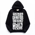 Hoodie Denim Tears Dangerous Brand Black White
