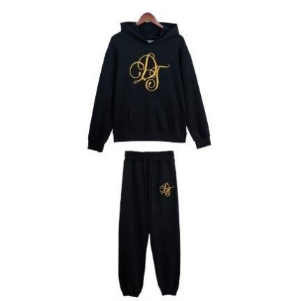 Tracksuit Denim Tears Monogram Black Gold Hoodie