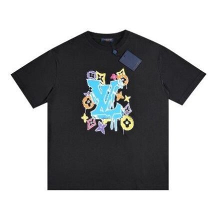 T-shirt Louis Vuitton Multicolor Monogram Drip Black