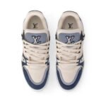 Louis Vuitton Trainer Navy Beige Mesh - Image 3