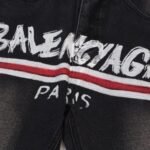Jeans Balenciaga Paris Black Graphic Logo - Image 3