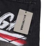 Jeans Balenciaga Paris Black Graphic Logo - Image 6