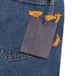 Jeans Louis Vuitton LV Blue Embroidered Logo - Image 3