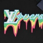 T-Shirt Louis Vuitton LV Drip Print Black - Image 3