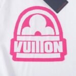 T-shirt Louis Vuitton LV White Pink Logo - Image 3
