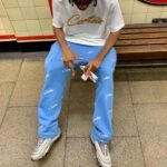 Corteiz All Over Print Jogger Baby Blue - Image 2