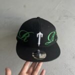 Trapstar Script Fitted Cap Black/Green - Image 2