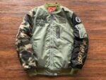 Jacket BAPE x OVO Loose Fit MA-1 Olive Drab - Image 3