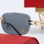 Sunglasses Cartier Gold Rimless Gradient - Image 10