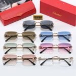 Sunglasses Cartier Gold Rimless Gradient - Image 12