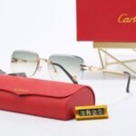 Sunglasses Cartier Gold Rimless Gradient - Image 7
